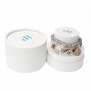 3 pc Bomb Party Bracelet Set Multicolor Stack Stretch Druzy Charm Box silver